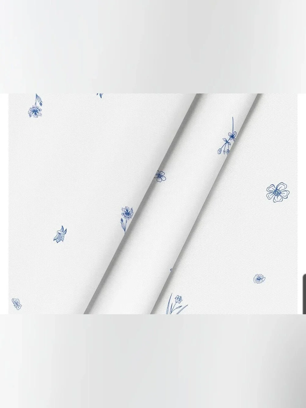 Blue Wildflower Border Washable Tablecloth - 52 X 70 Rectangular